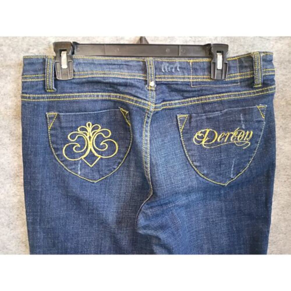 Dereon Womens Size 13/14 Distressed Stretch Skinny Blue Denim Jeans Grunge - Picture 6 of 16